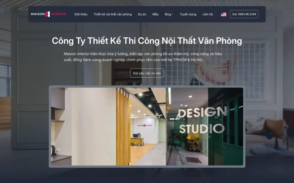 Website Tư Vấn Thiết Kế & Thi Công Nội Thất Văn Phòng Maison Interior