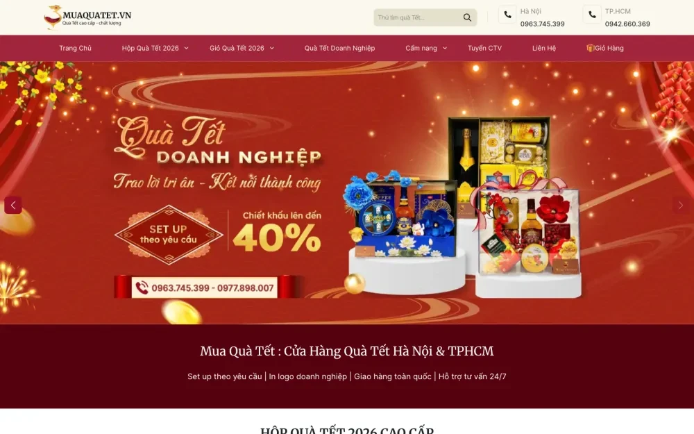 Website Bán Giỏ Quà & Hộp Quà Tết Doanh Nghiệp Mua Quà Tết